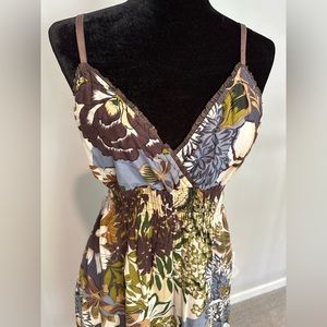 Brown Tropical Print Maxi Dress by Speed Control. Size XL